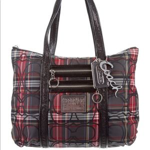 Coach Poppy Tartan Plaid Tote